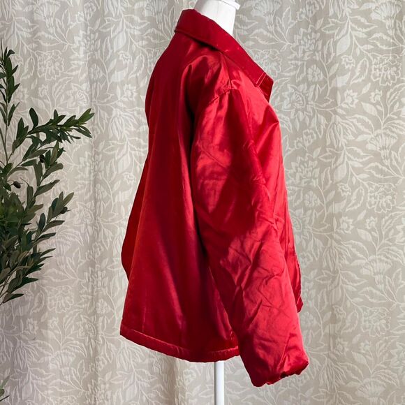NWOT Gap Shiny Red Nylon Streetwear Jacket Fleece Lined Gorpcore Preppy Size S - Picture 5 of 8